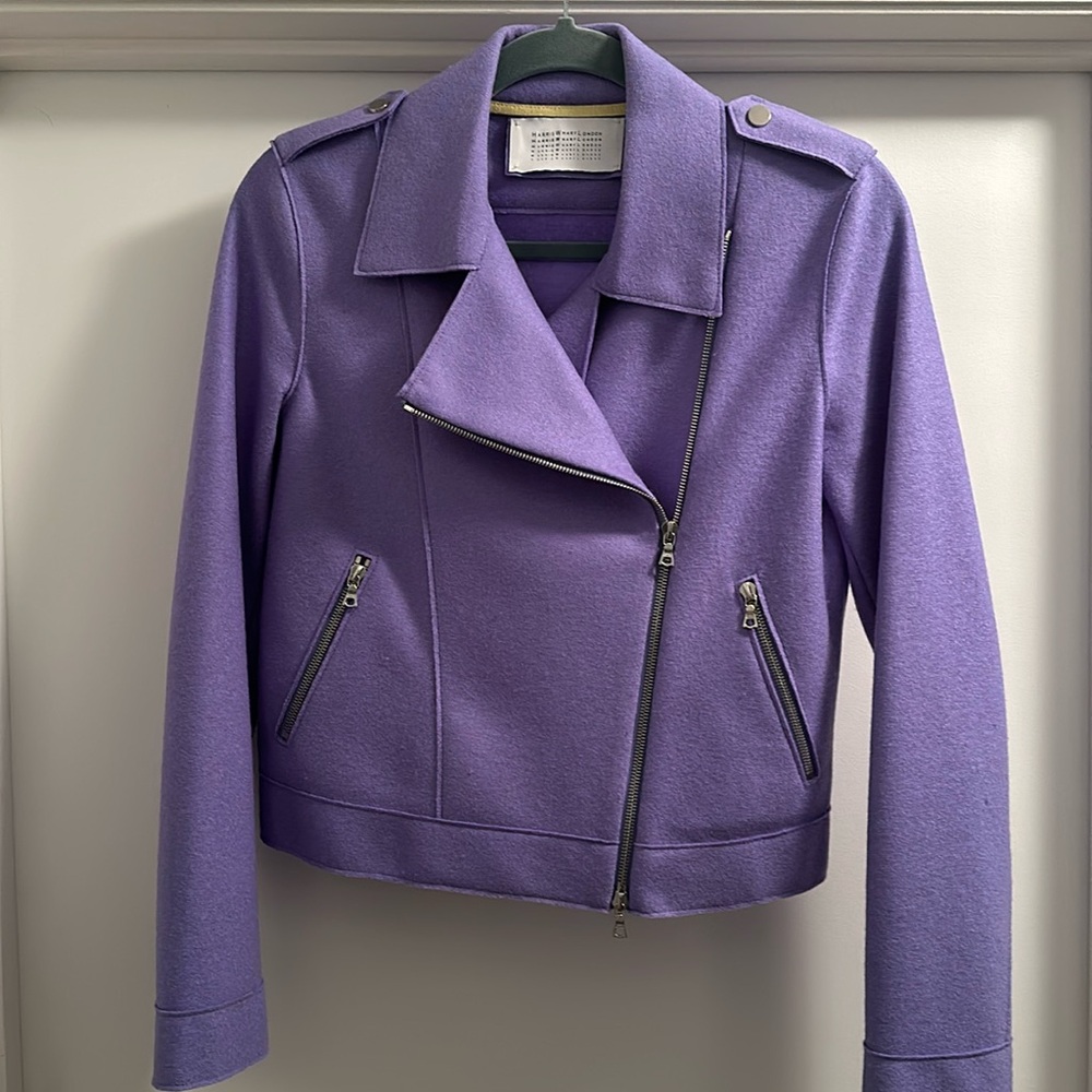 Harris Wharf London cropped pressed wool peacoat
